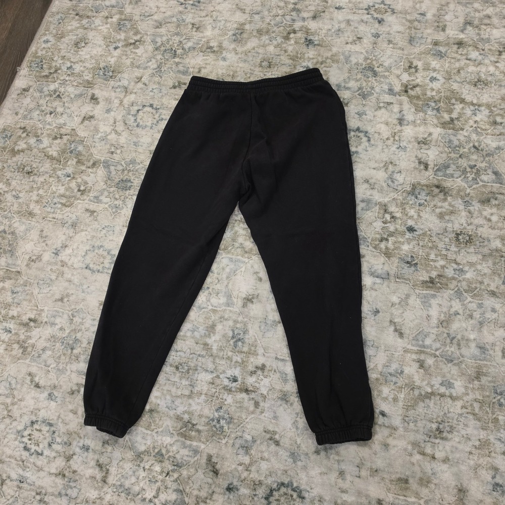 PINK Victoria's Secret Black Jogger Sweatpants Small Tonal Crest Logo Pockets - Picture 6 of 6